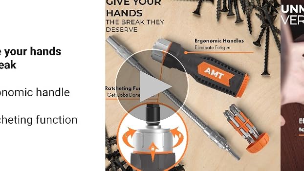 AMERICAN MUTT TOOLS Tournevis flexible à cliquet 12 en 1 – Outil 