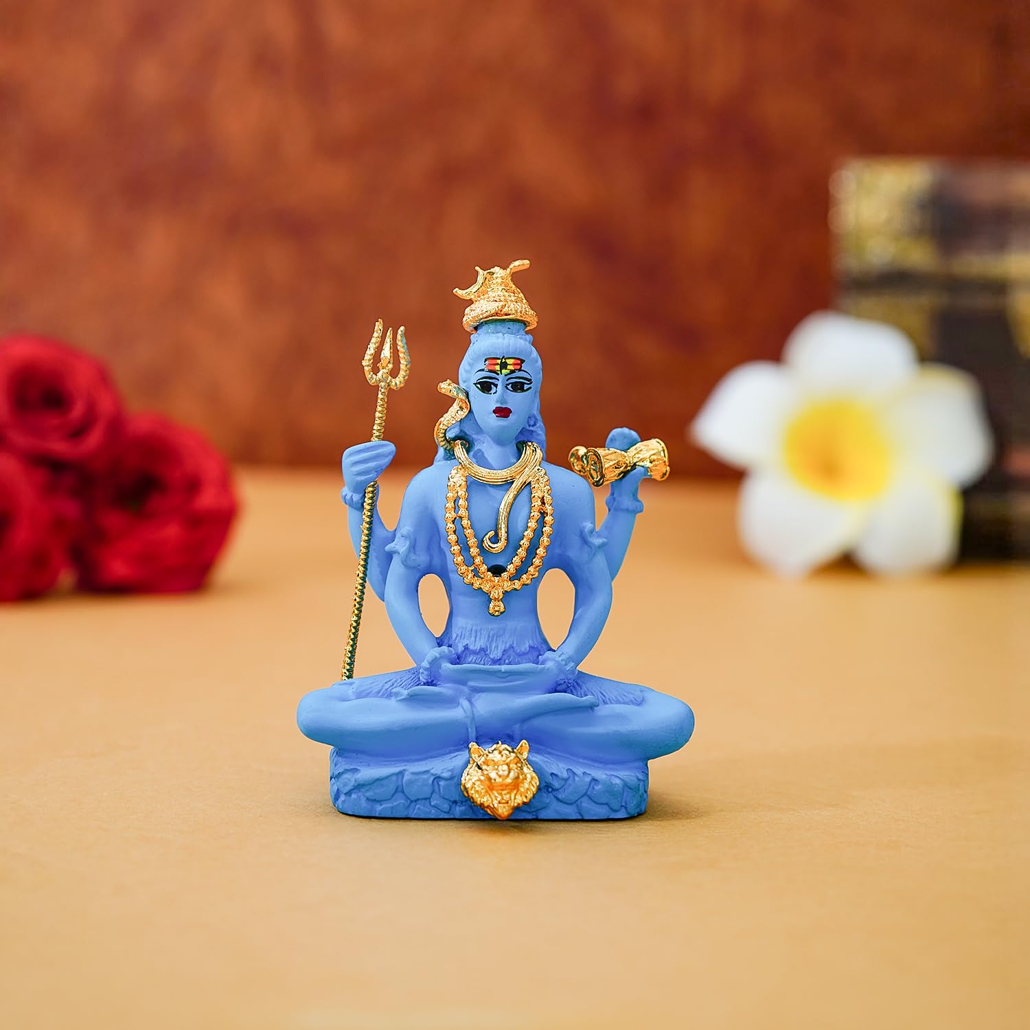 Ekhasa Lord Shiva Idol for Car Dashboard | Resin Maha Dev Idol for Cars | Sivan Idols for Car Dashboard, Home Decor | Bholenath Murti for Home | Adiyogi Statue | Shiv Ji Murti for Office Desk