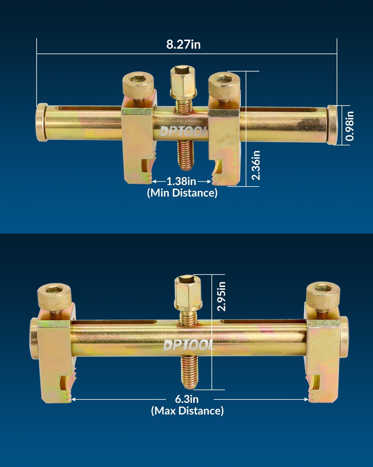 DPTOOL Harmonic Balancer Puller Set Crankshaft Pulley Removal Tool Universal Ribbed Auxiliary Drive Belt Pulley Puller Remover Tool for A/C Unit Water Pumps, Crankshafts and Alternators Pulleys