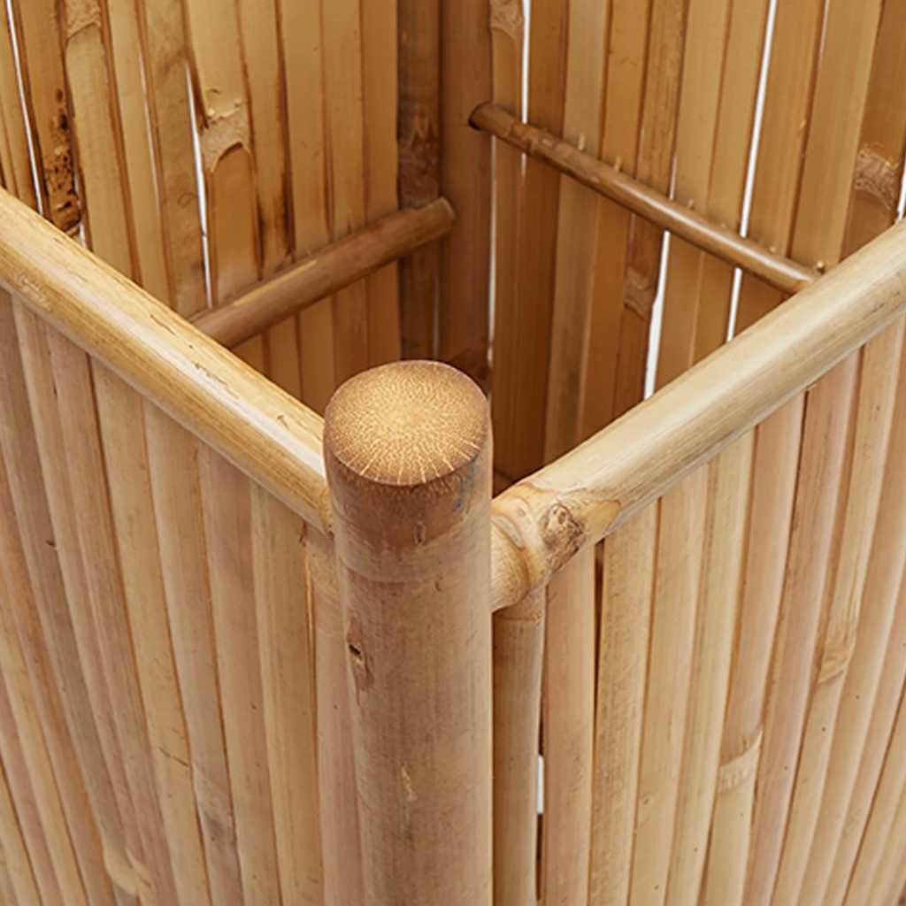 Macetero de bambú, 40 x 40 x 80 cm, para jardín, balcón, terraza, con diseño elevado para proteger contra malas hierbas, jardinera duradera de material natural para plantas