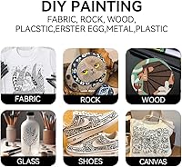 Vista 2 de TRANSON Black and White Bold Tip and Thin Fine Tip Acrylic Paint Markers Waterproof Oil Paint pen