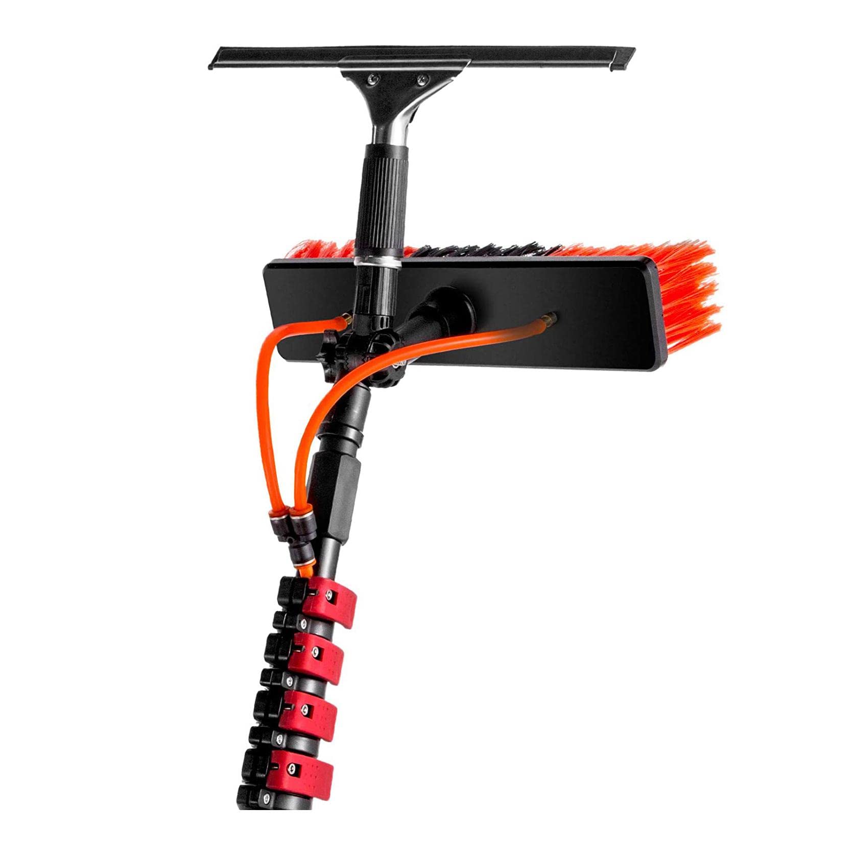 WXPGFEQ Brushes,Solar Panel Cleaning Brush with Aluminum W/Squeegee,For 3-In-1 Outdoor Window Cleaning and Solar Panel Cleaner Telesrod/5.4 M/17.7 Ft