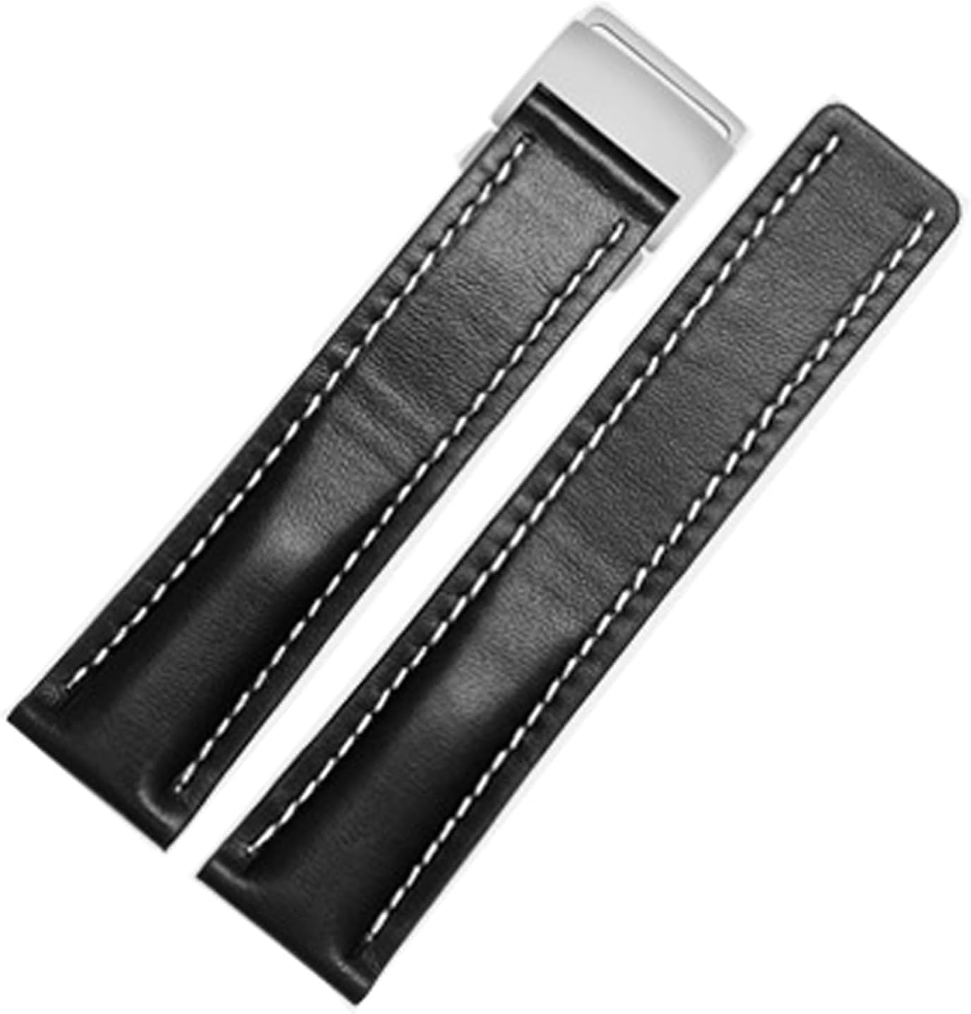 MJMT06 20mm 22mm 24mmCalfskin Leather Watch Bands Compatible with Breitling Watch Strap Leather Bracelet Black Brown Blue Belt Watchband