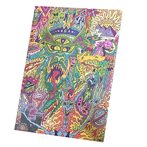 Dessin Demon Drogue Hippie Psychedelique Couleurs 70's Tableau Décoratif