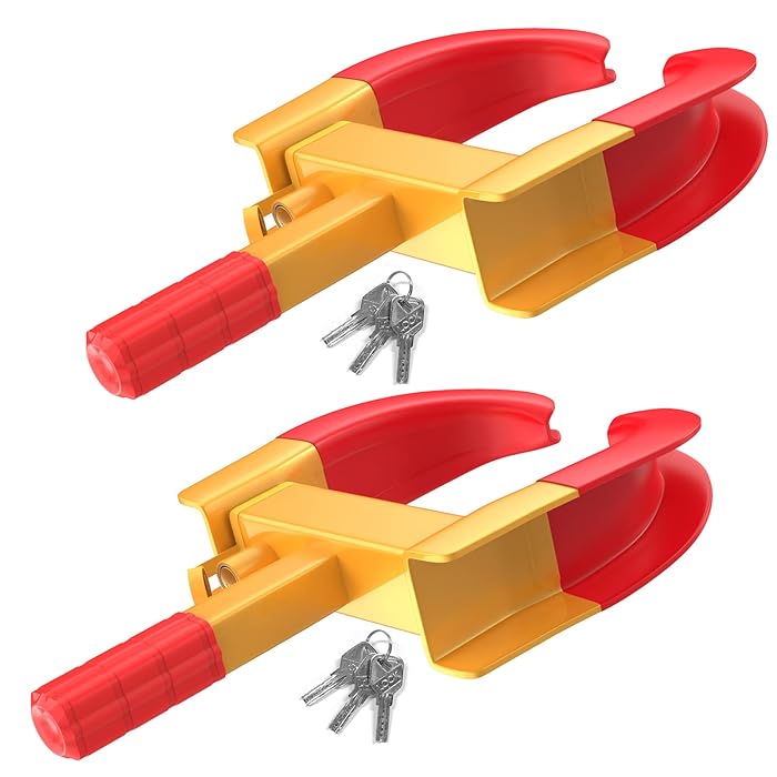 Buy IMAYCC Wheel Lock clamp 2 Packs Heavy Duty Trailer Wheel Lock , Max
