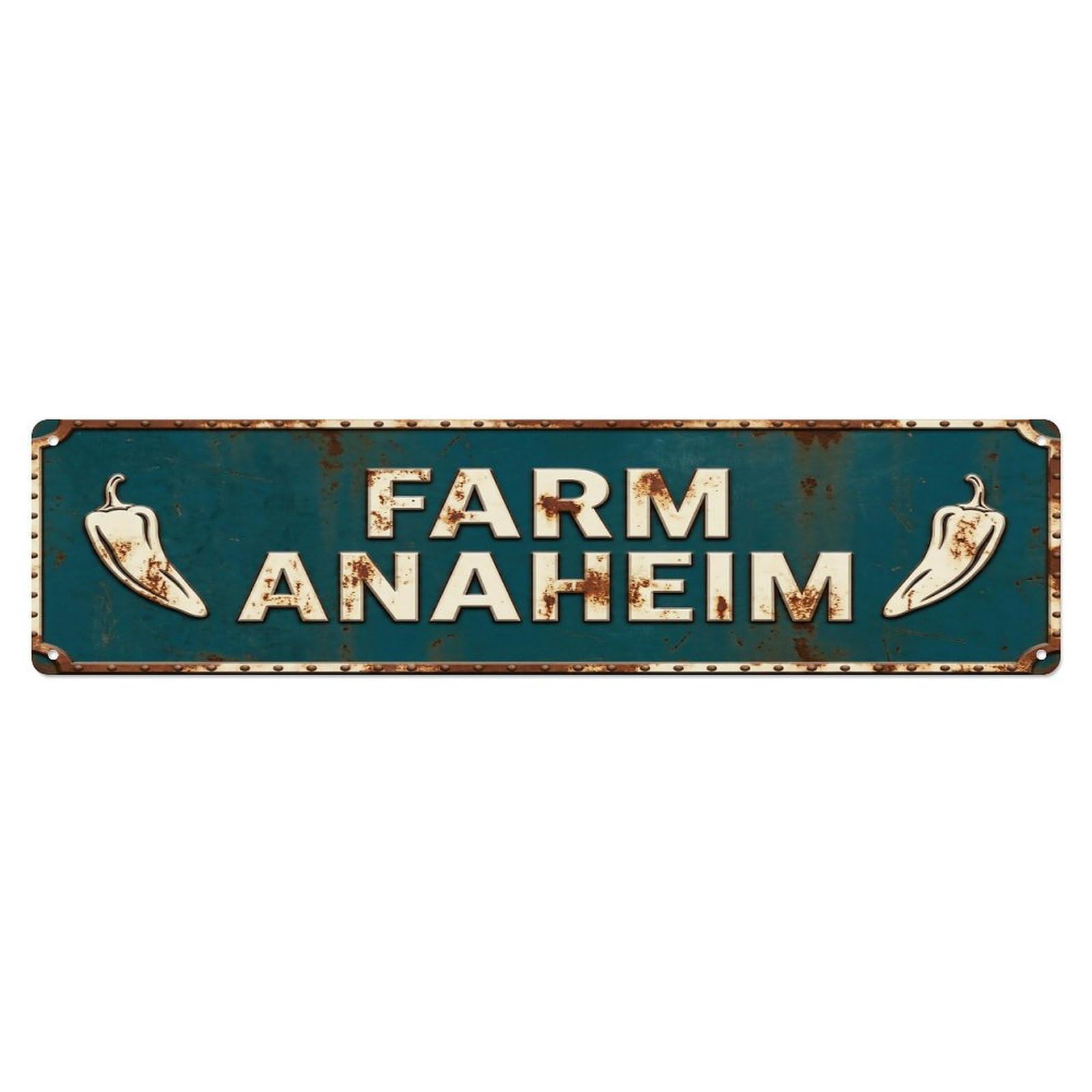 FARM ANAHEIM Vintage Pepper Rustic Farmhouse Metal Tin Sign