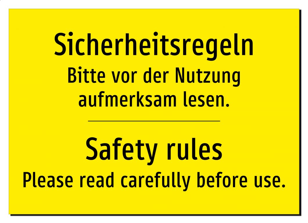 44054-DEEN-T-06 | Sicherheitsregeln Schild/Aufkleber | Deutsch