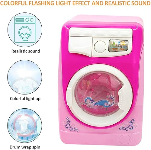 Vista 7 de Coherny Lavadora de juguetes para niños, mini simulación de casa de muñecas, muebles de cocina, juguetes para niños, juguete de casa