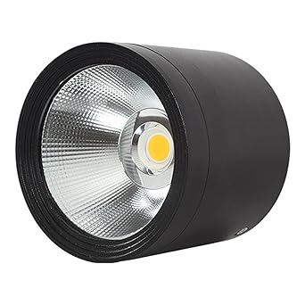 ATORSE Ceiling Downlights 12W Black Spot Light for Under Eave Bathroom Living Room Neutral