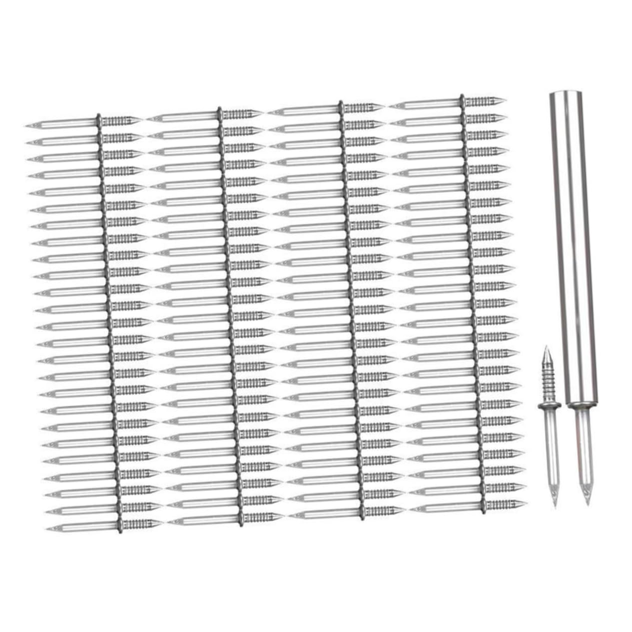 Mikikit 100pcs Double Head Iron Nails Press on Nails for Hanging Pictures Assorted Nails Furniture