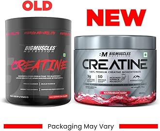 Bigmuscles Nutrition Creatine [150g, 50 Servings]|Watermelon Slush | Micronized Creatine Monohydrate To Support Lean Muscle Repair & Recovery|Increase Strength&Athletic Performance,Powder