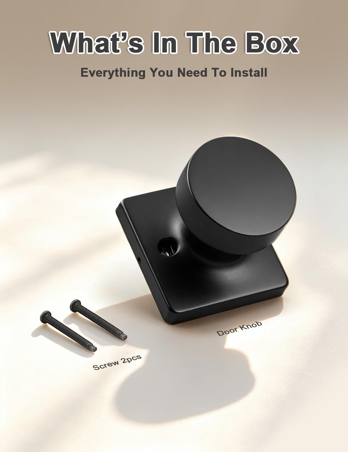 Matte Black Dummy Door Knobs - 2 Pack -7