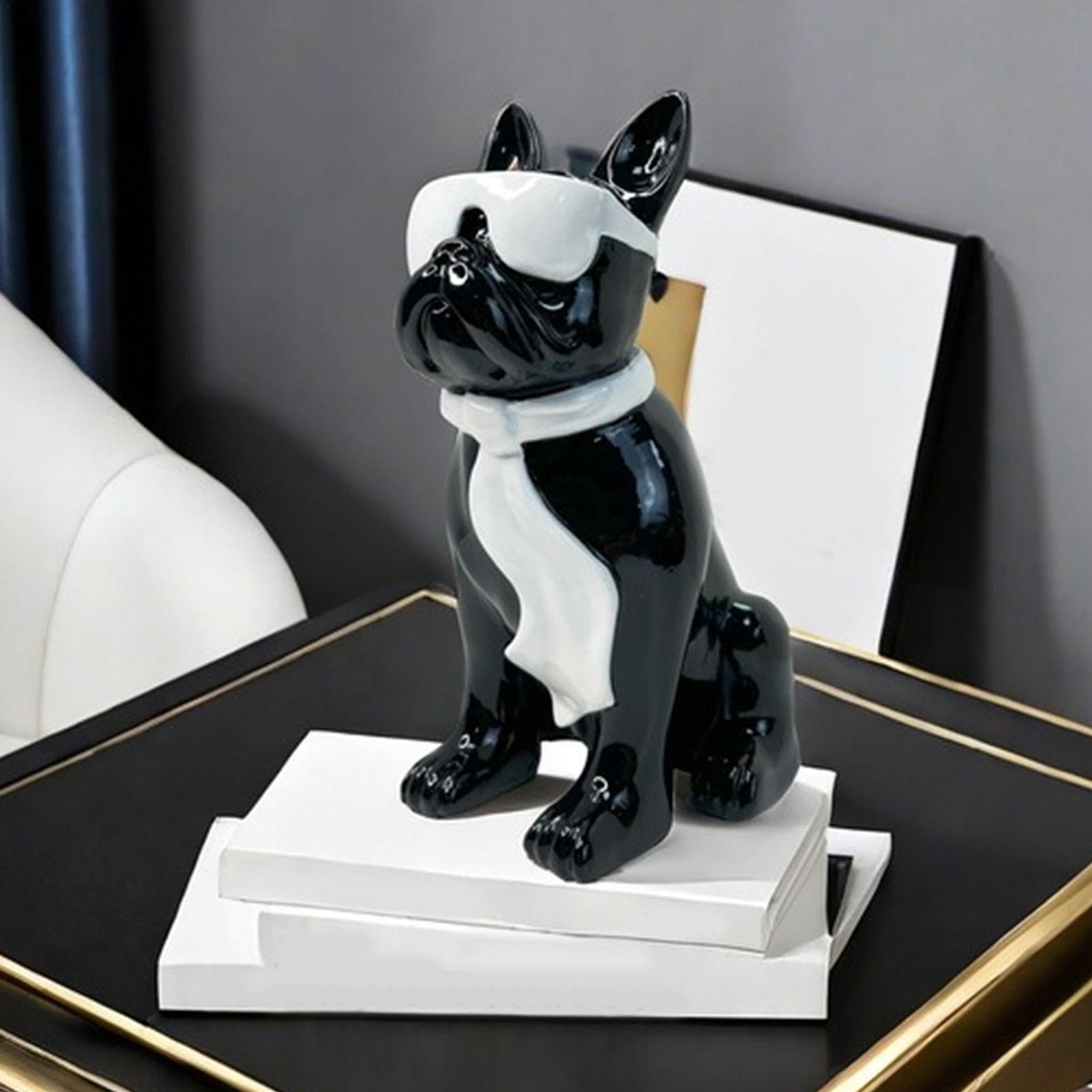 Accessoires De Tableau De Bord De Bouledogue, Décoration De Tableau De Bord De 11,9 Cm Avec Tapis, Figurine De Bouledogue, Décoration D'intérieur De Voiture, Décoration De Tableau De Bord Pour
