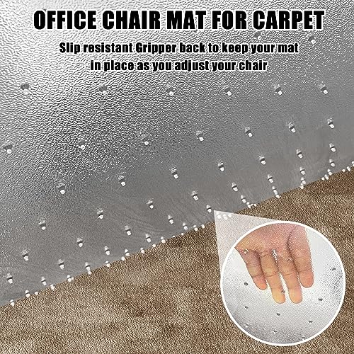 SHAREWIN Office Chair Mat for Carpet Floors, Desk Mats 48"X36" for Rolling Desk on Low Pile Carpets, Rectangle Computer Gaming Plastic Floor Mats for Office Chair on Carpet, Flat Without Curling by SHAREWIN - Image 2