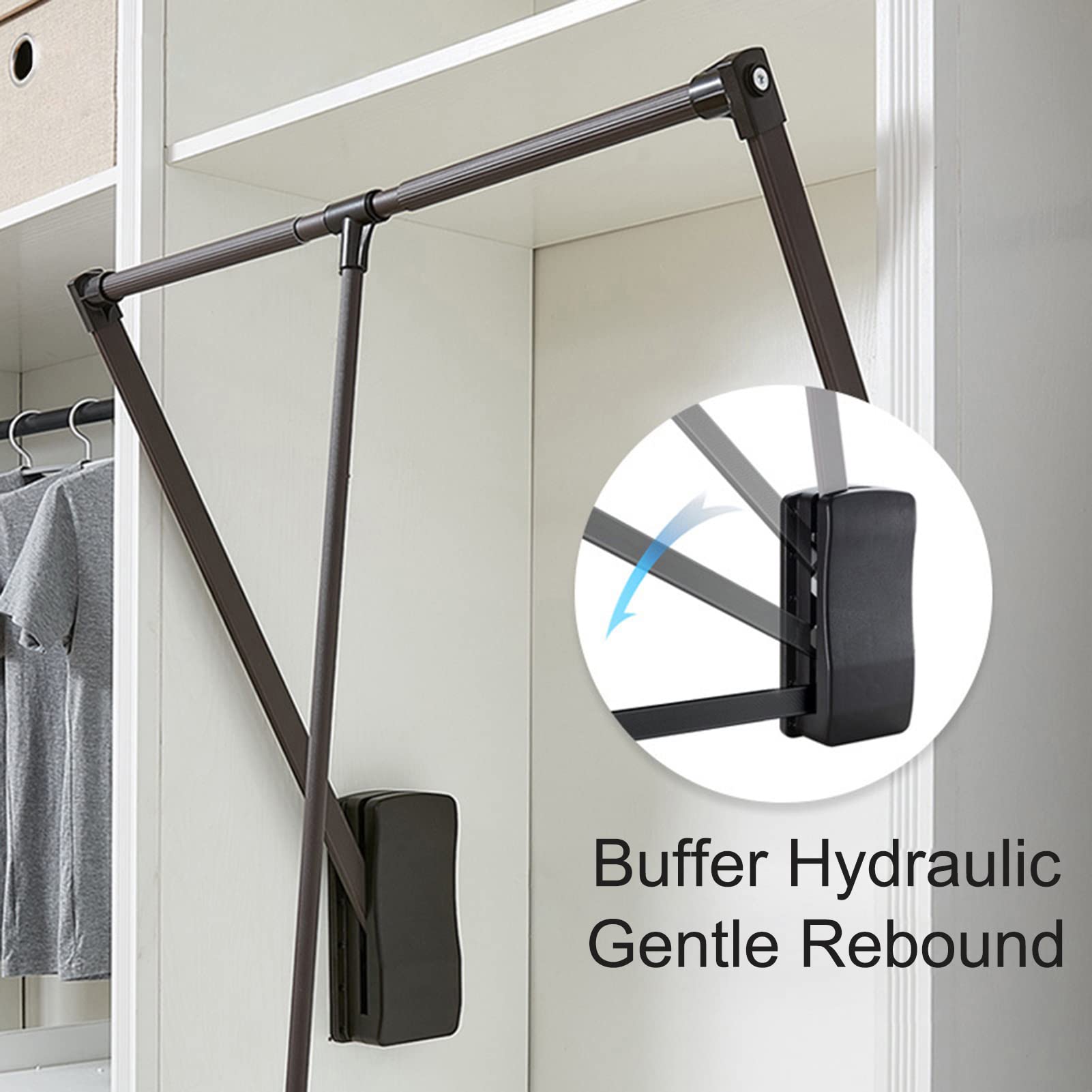 Verstelbare PullDown Garderobe Rail 30kg Draagvermogen