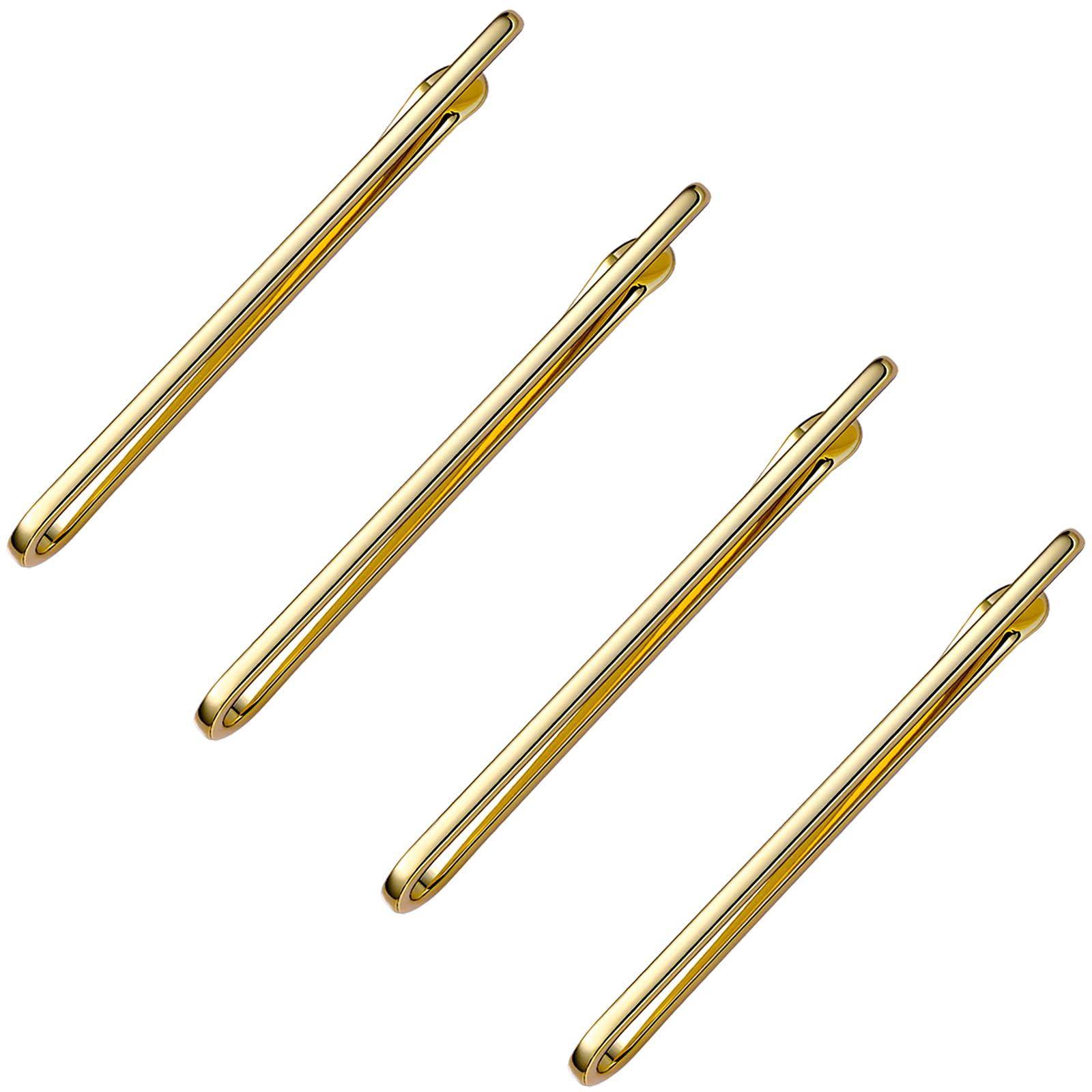 Super Skinny Tie Clips for Men, 4Pcs 2''/2.2''/2.5'' Tie Bar Set, Gift Box Packed, Suitable for Wedding Anniversary Business and Daily Life.