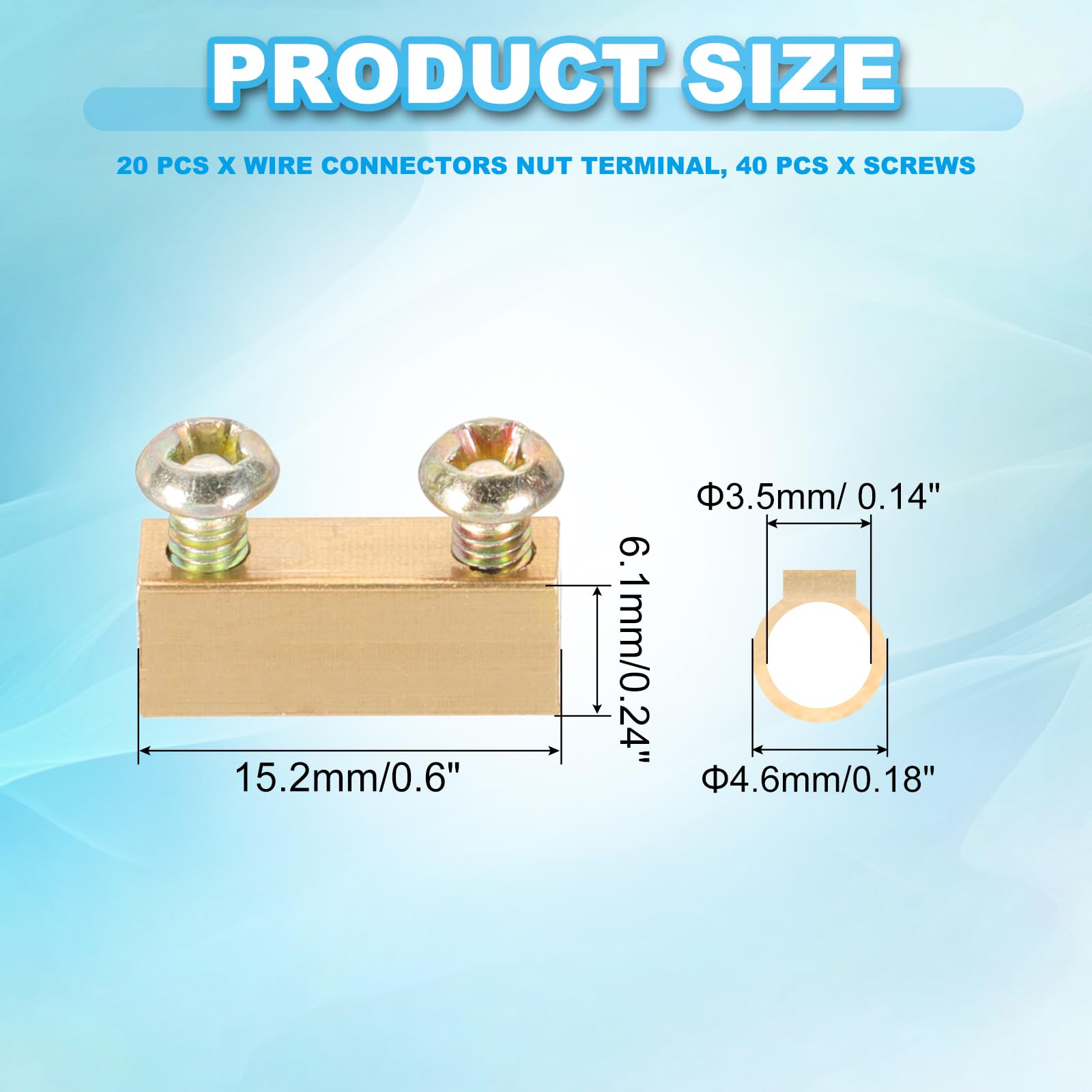 PATIKIL 15.2x4.6x6.1mm Wire Connectors Nut Terminal - Image 2