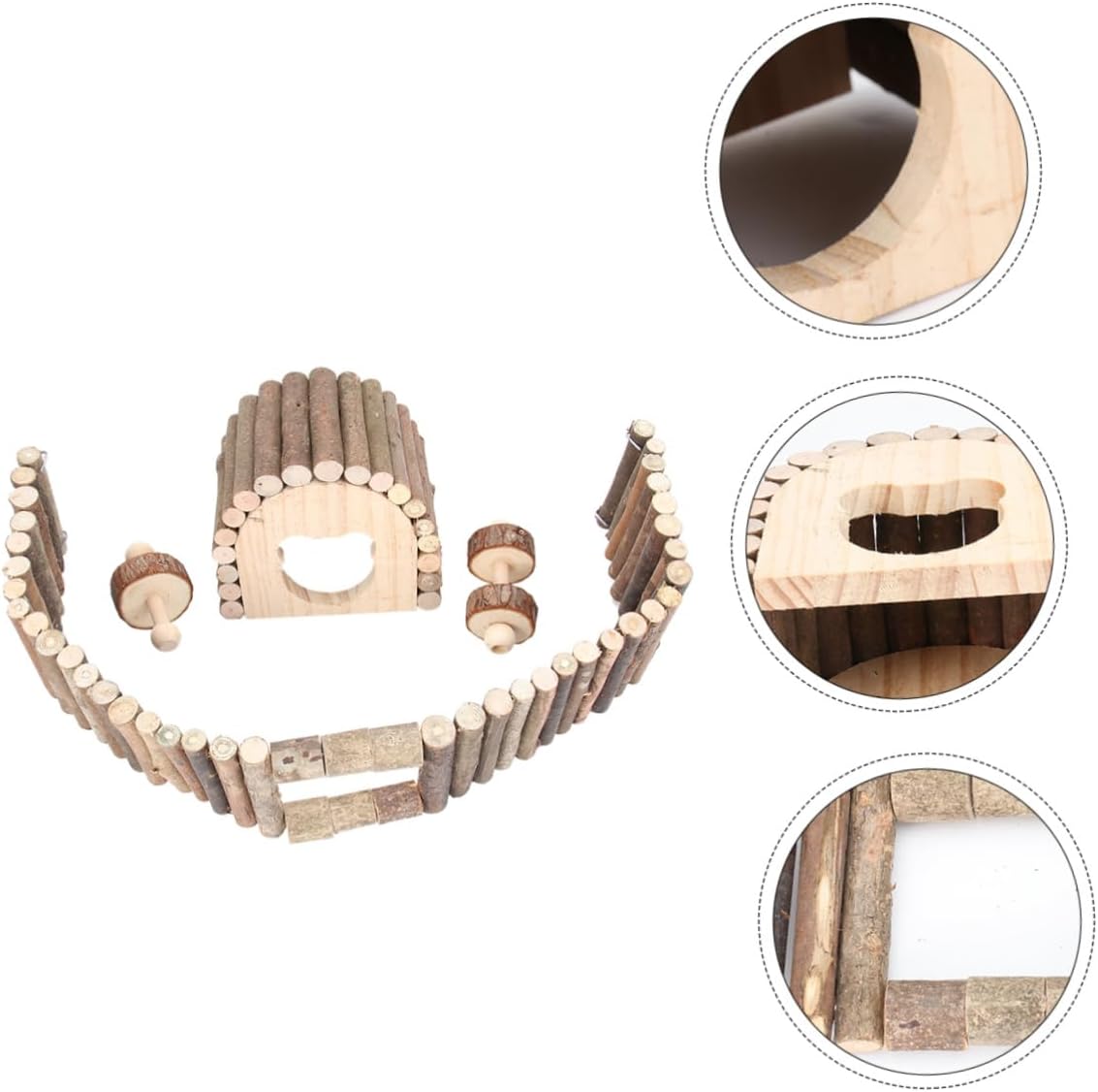 NOLITOY Chew Toys Wooden Pet Toys Animal Playground Pet Playground Fence Grinding Teeth
