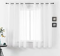 Vista 45 de Cortinas traslúcidas de 108 pulgadas para sala de estar, dormitorio, apartamento, ventana, 2 paneles con ojales, cortinas semitransparentes