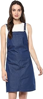 StyleStone (3215DungrDrss) Women's Denim Dungaree Dress