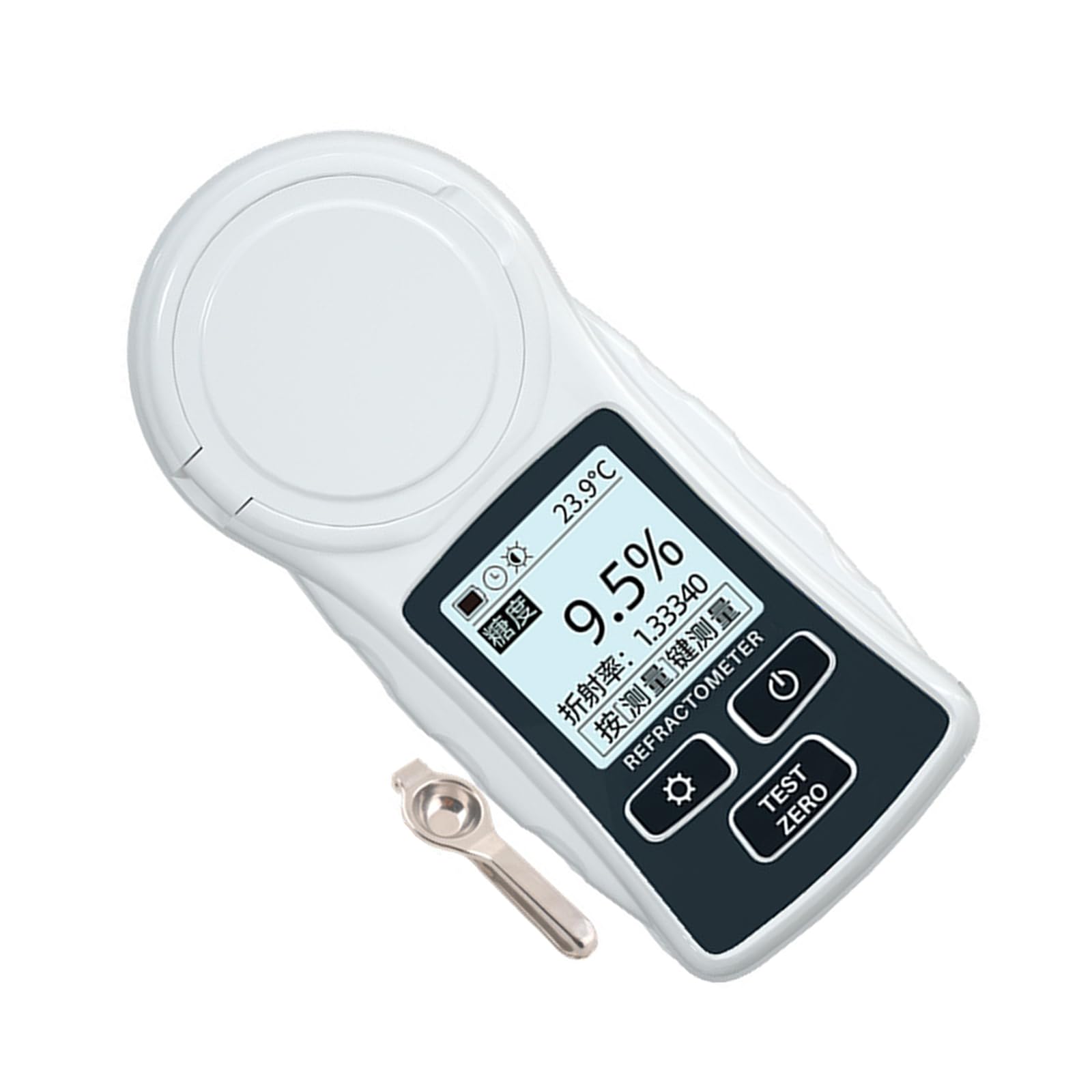 Uqezagpa Professional Refractometer With Lcd Backlight Display Sugar Meter For Sugar Testing In Laboratory And Field Use Meter For