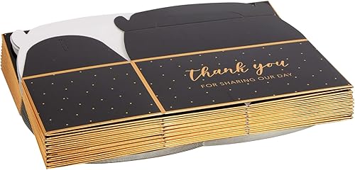 Miniatura 7 de Sparkle and Bash Cajas a dos aguas negras y doradas para tarta de cumpleaños, paquete de 24, 6.3 x 3.5 x 3.5 pulgadas, cajas de agradecimiento