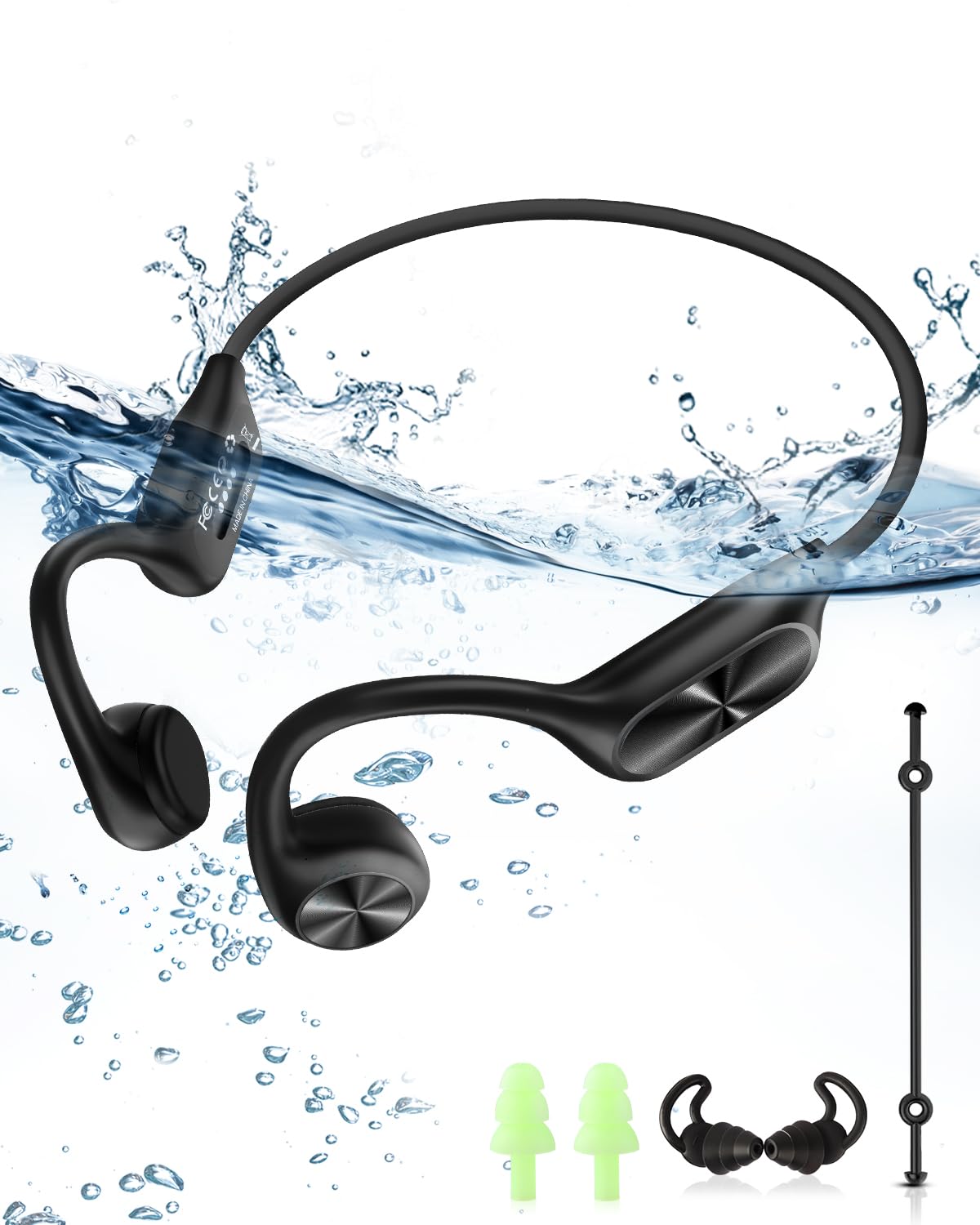 WalkerFit Casque Conduction Osseuse Bluetooth 5.4 Étanche IPX8 avec MP3 Intégré 32Go, Écouteur Sport sans Fil Open Ear Léger pour Natation, Course à Pied, Cyclisme, Sport