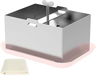 Alerrawia Tofu Presses Tofu Press, Stainless Steel Tofu Presses, Adjustable Paneer Maker with Drain Hole and Drip Tray 304...