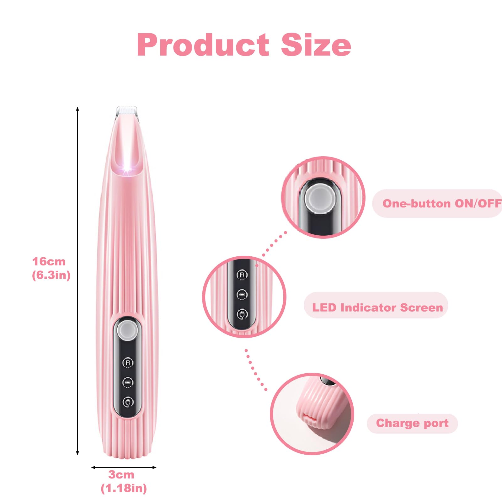 Upgraded Dog Paw Trimmer,Waterproof Rechargeable Pet Shaver(LED + Display),10MM Low Noise Blade for Dogs/Cats Paws Eyes Ears - Image 3