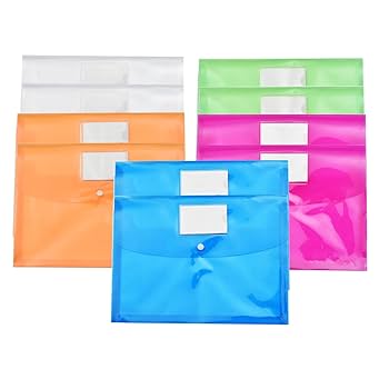 Amazon.com : 10 Pack Plastic Envelopes with Snap Closure