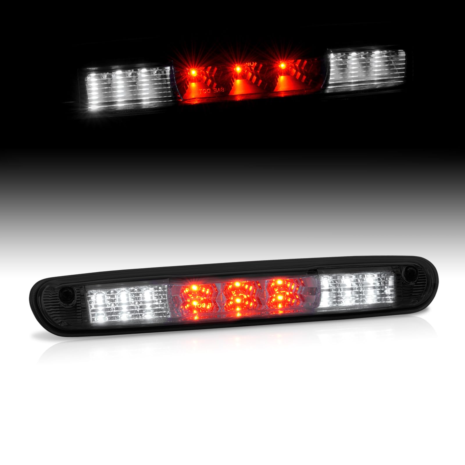 AJP Distributors High Mount 3RD Third Brake Light Cargo Roof Lamp Housing Assembly Bar Upgrade Compatible/Replacement For Silverado Sierra H3T 1500 2500 3500 HD 2007 2008 2009 2010 2011 2012 2013 2014