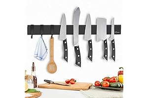 Dmore Magnetic Knife Holder for Wall - No Drilling 16 Inch Black Knife Magnetic Strip