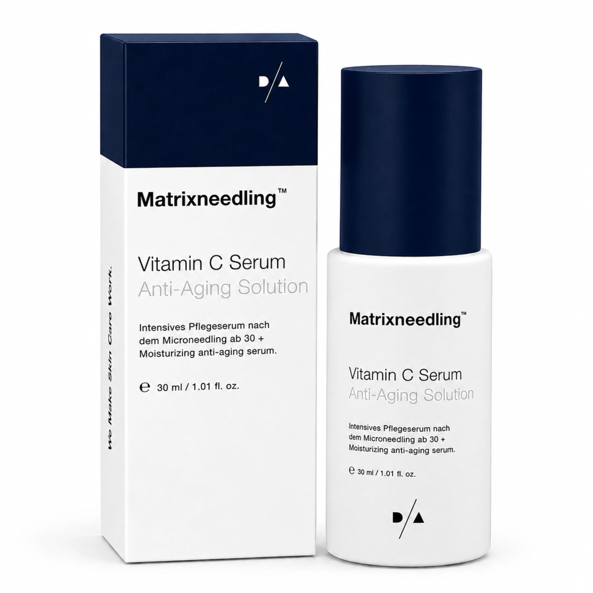 Matrixneedling™ Sérum à la vitamine C 30 ml | Sérum visage à l'acide hyaluronique avec vitamine C stabilisée (phosphate d'ascorbyl sodium), vitamine E & Raya Hyaluron Platinum™ | Anti-âge, éclat et