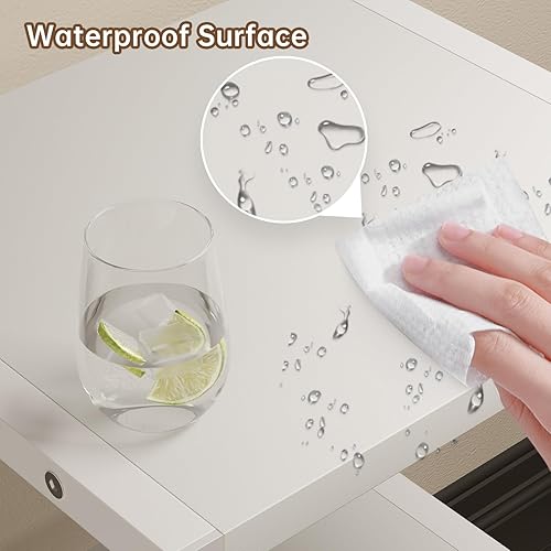 Miniatura 5 de Mesa auxiliar con almacenamiento de 3 niveles, mesa auxiliar en forma de S para espacios pequeños, mesita de noche de 29.5 pulgadas de alto para