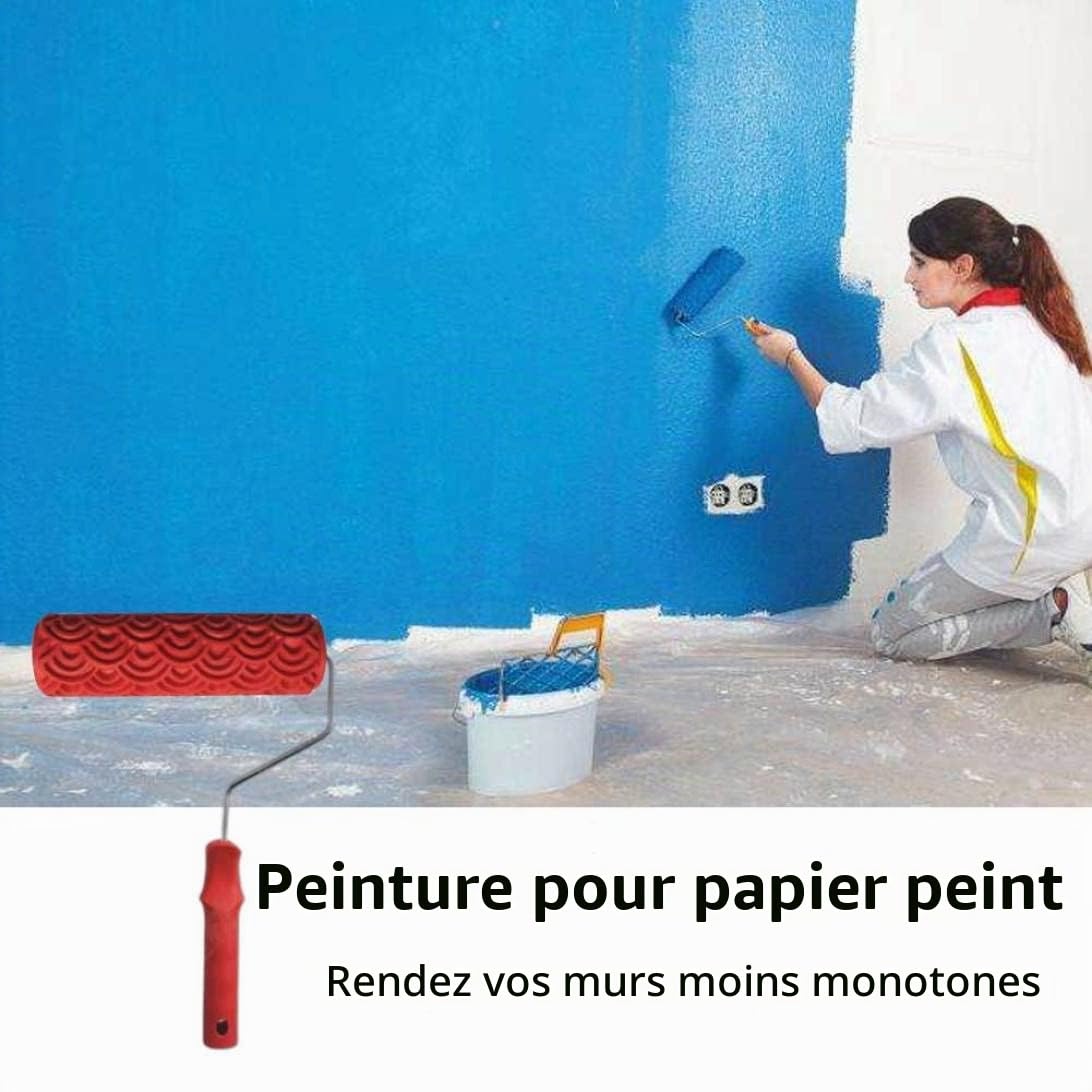 Rullo per pittura da 17,8 cm, con manico, perfetto per pittura murale, facile da usare, crea disegni, ideale per decorazioni fai da te per la casa