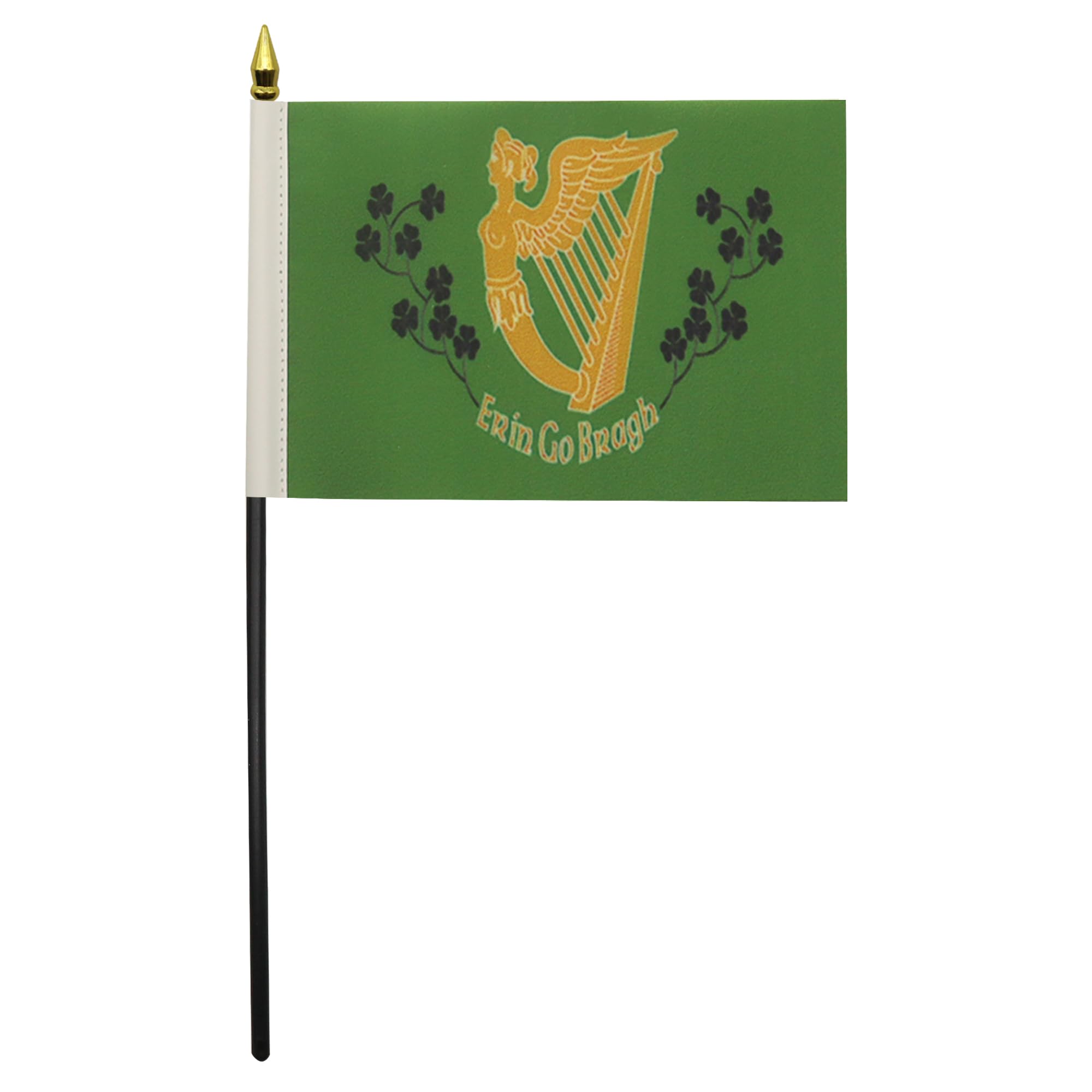 AZ FLAG Bandera de Mesa de Irlanda Erin GO Bragh 15x10cm - BANDERINA de DESPACHO Irlandesa 10 x 15 cm Punta Dorada