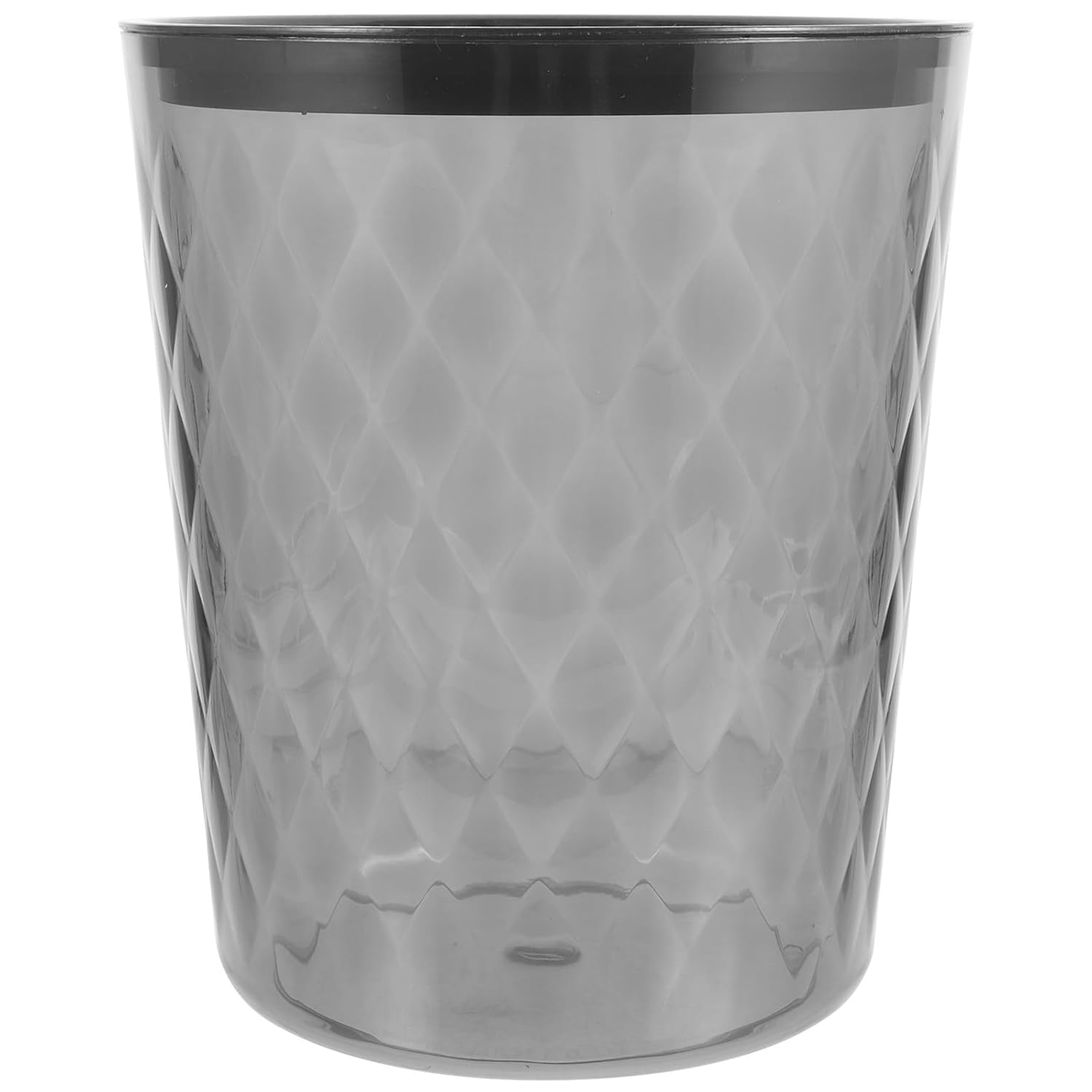 Ipetboom Compact Dark Plastic Trash Can with Compression Ring, Garbage Bin for Bathroom, Office, Kitchen, and Dormitory, Paper Storage Basket for Home Organization