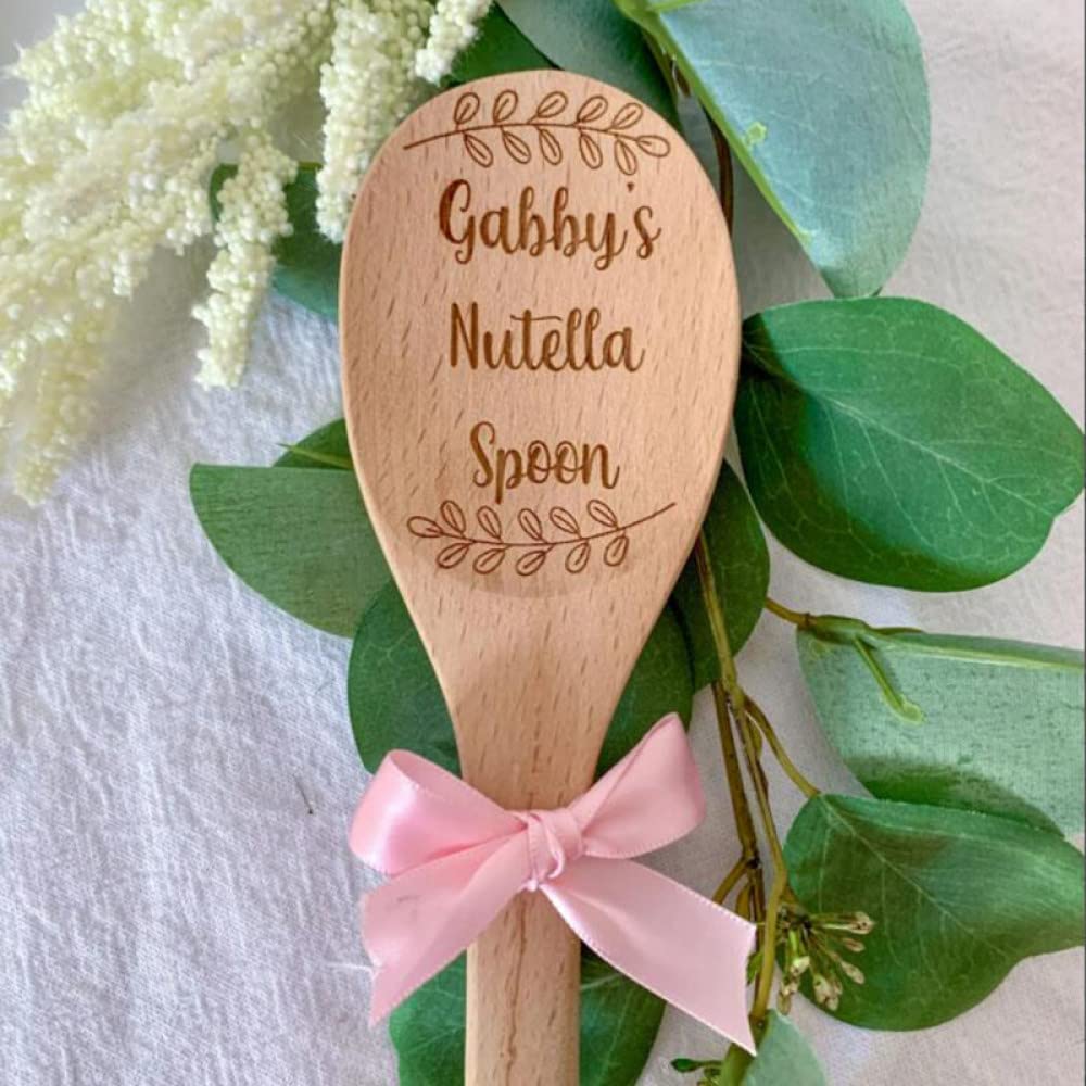 ERNESTINE - Cucchiaio in legno papi cucina personalizzato con testo - regalo papi cucina - regalo papi compleanno Natale festa dei grandi padri - utensile in legno naturale inciso - festa papi
