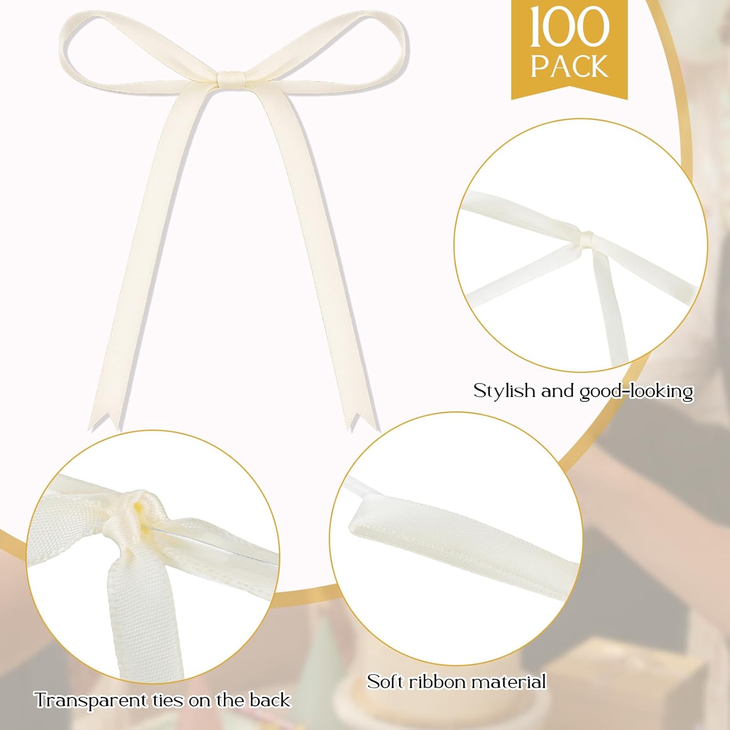 LemonRoad 60 Set 10oz Plastic Champagne Coupe Glasses with Bow Bulk Wedding Champagne Tower Set Acrylic Ribbed Martini Glasses Cocktail Coupe Cup for Birthday Bar Party Supplies(Beige Bow)