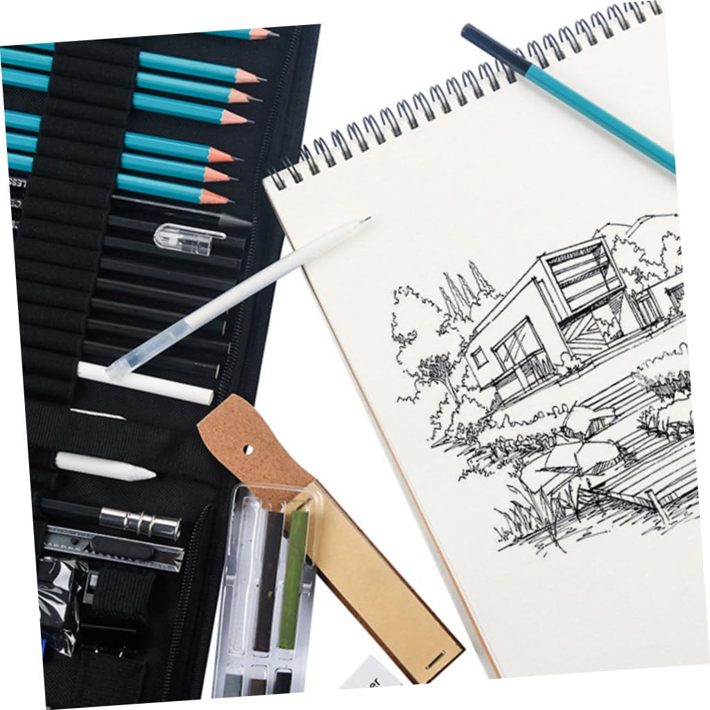 Set di Matite da Schizzo per Disegno, 50 Pezzi, per Hobby | Livelli per Sfumatura e Linea, Accessori in Legno Metallo e Carta, Adatto a Kids e Hobbyists