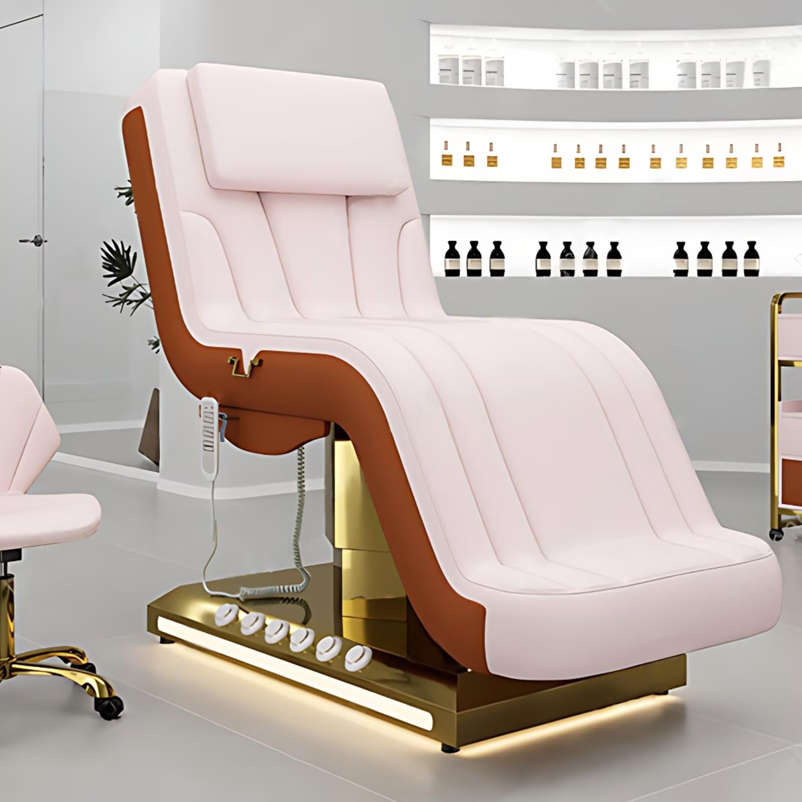 Massage Table - Electric Massage Table with Luxury Warm Design Facial Beauty Bed Includes Angle and Height Adjustment