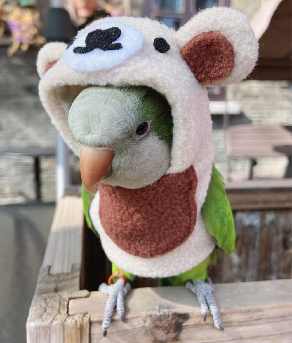 Bird Costume Bird Diaper Flight Suit Bird Bear Shape Bird Clothes Cosplay Photo Prop for Parrots Lovebird Parakeet Cockatiel Small Animals Apparel (with Diaper,Green-cheeked Conure)