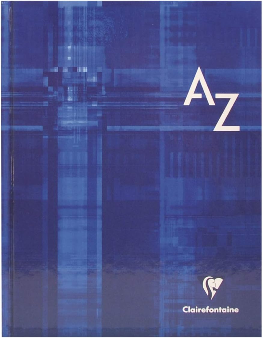 Clairefontaine 9849C Set of 5 Hardcover Indexed Books, 17x22 cm, 192 Small Squares Pages, White Paper 90 g
