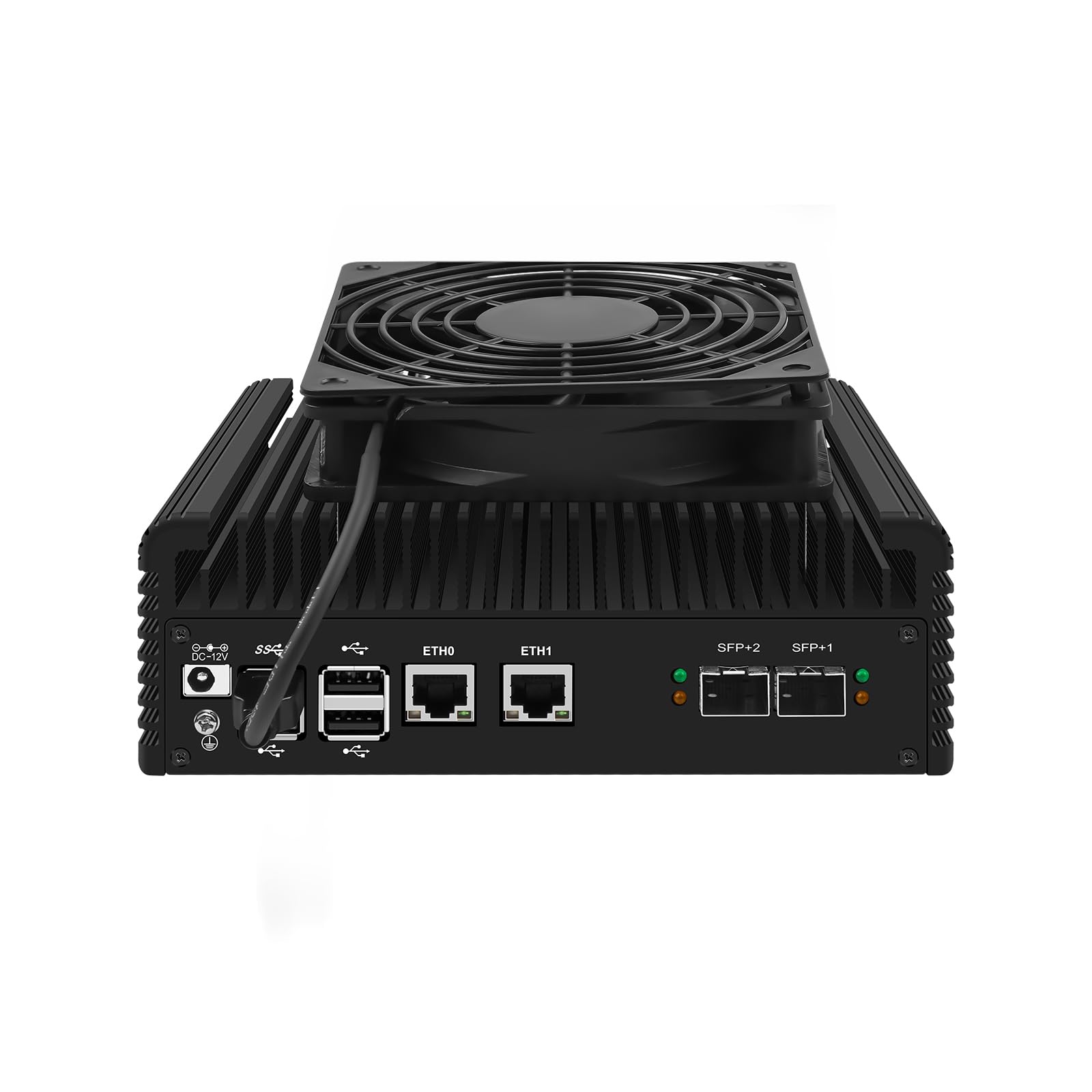 Firewall Appliance, Mini PC, PFSense, Mikrotik, OPNsense, VPN, Router PC, N100, RJ71, 2 x 2.5GbE LAN, 2 x SFP+ 10GbE 82599ES, 2 x HDMI, TF, Type-C, 0 RAM, 0 Storage, Barebone No System