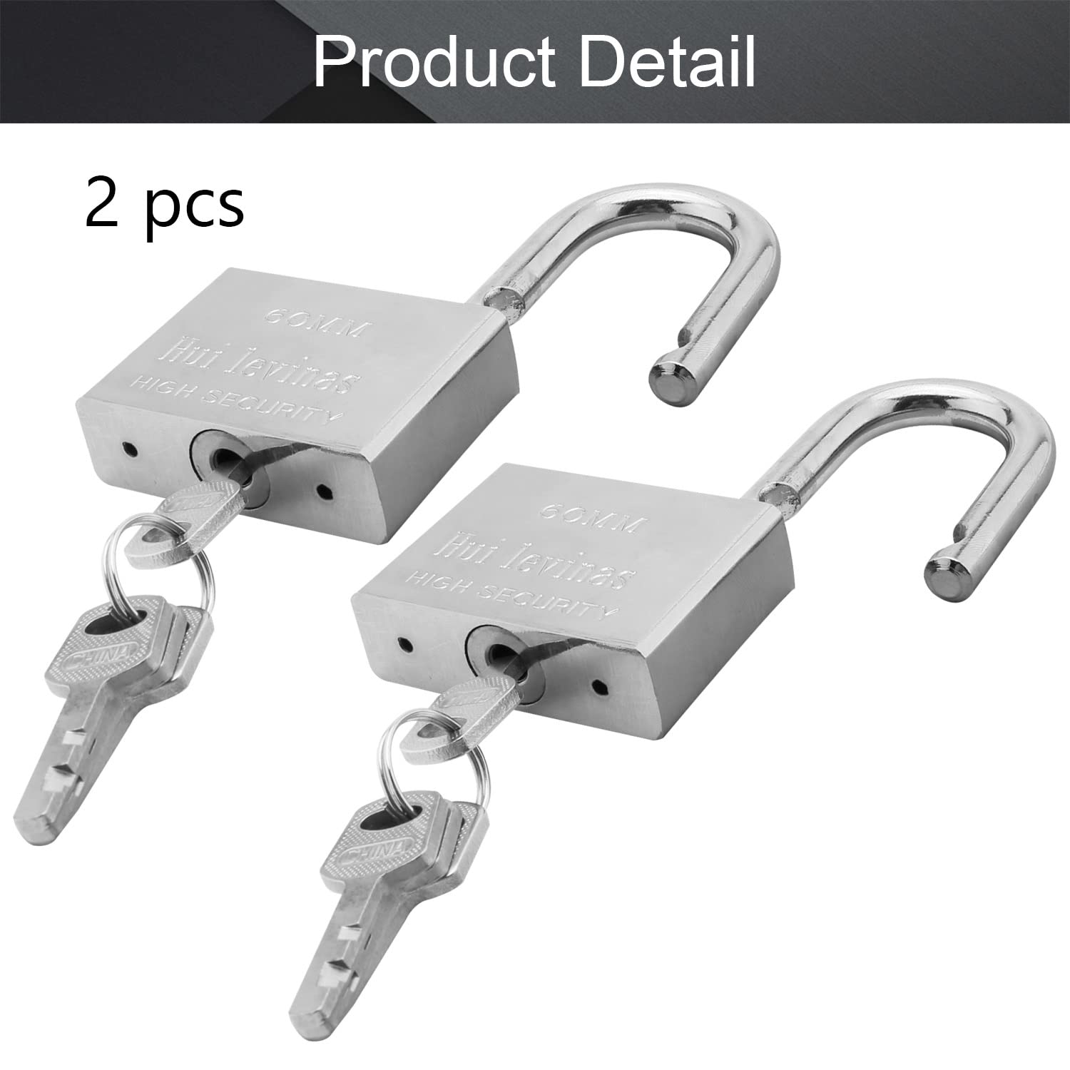 MroMax Lucchetto con chiave anti ruggine lucchetto impermeabile per uso esterno, 4 cm di larghezza, con chiave diversa, corpo in acciaio e grillo 2 pezzi