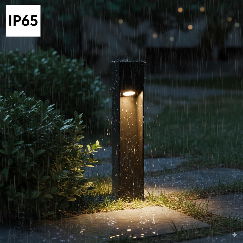 M Ledme - Baliza Led Cora Plus Black 10W, 1000 lumen, Luz regulable de luz calida a fria, Cct, Impermeable IP65, 80 cm, para jardín, Terraza, Entradas y Patios.