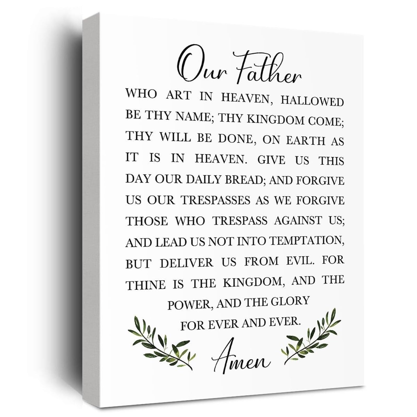 HGETJOHXEM Serenity Prayer Room Decor, The Lord's Prayer Bible Verse Canvas for Bedside, Chapel, Counseling Office Peaceful Atmosphere(Unframed,08x12inch(20x30cm))