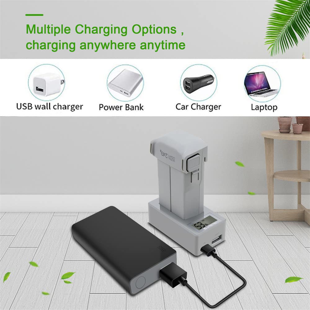 Cargador compatible para DJI MINI 3 Pro, concentrador de carga de batería Cargador USB Pantalla de dron Puerto de cargador con cables Adaptadores de carga Herramienta de fuente de alimentación