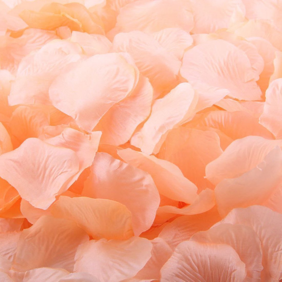 Snadulor 1000pcs Peach Color Silk Rose Flower Petals for Wedding Table Confetti Bridal Party Flower Girl Decoration