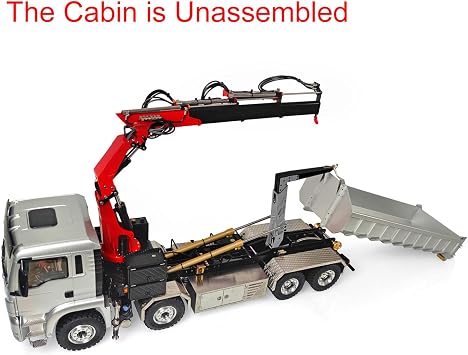 LESU 1/14 8X8 RC Hydraulic Roll On/Off Truck Crane Dumper Tipper Model Car Sheel Unassembled Light Sound PL18EV Radio Battery Charger